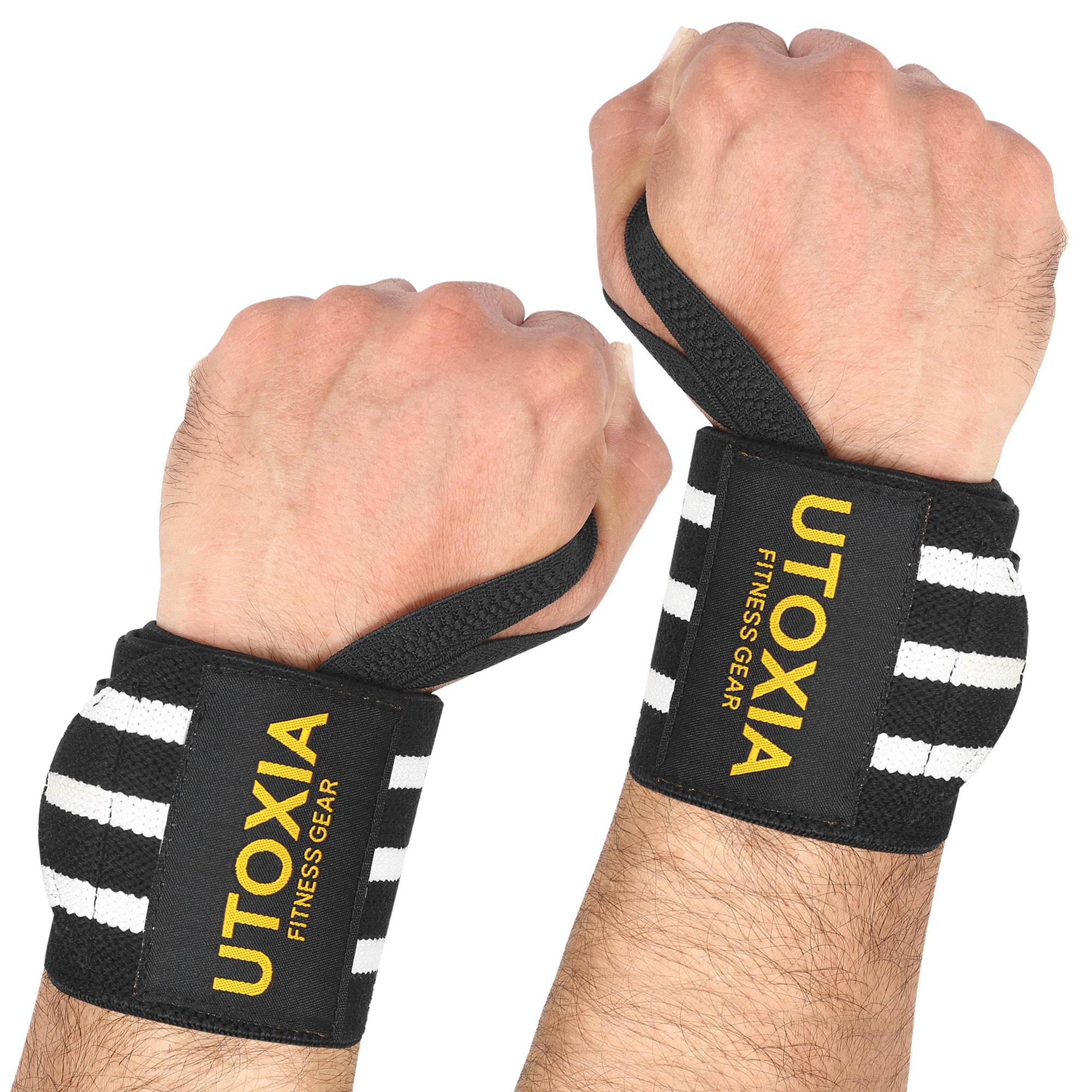 WEIGHT LIFTING WRIST SUPPORT WRAPS WITH THUMB LOOPS 18 INCHES