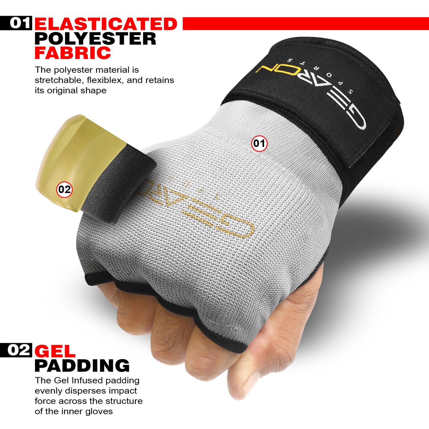 Boxing Inner Gloves Gel Padding hand Wrap MMA Fighting